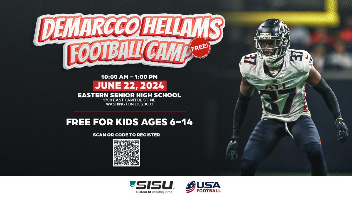 Proud to announce my 1st football camp back where it all started for me! FREE ALL KIDS 6-14 IN THE DMV 💯✍🏾. Registration Link in my bio!