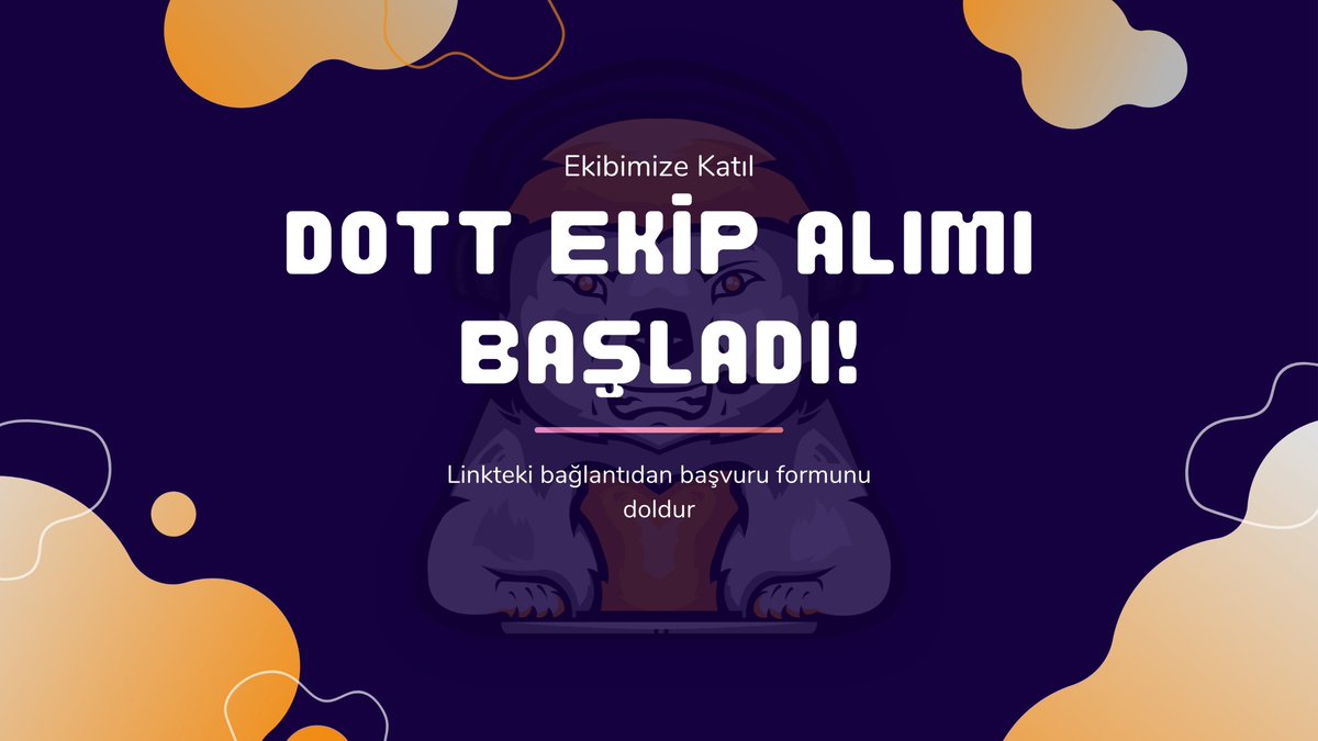 Merhaba sevgili DOTT ailesi✨
Dijital Oyun Tasarım Topluluğumuz için yeni yönetim ekibi üyeleri alımı başladı! 🎮🎉. Sen de hemen formu doldur ve yönetim ekibimize dahil ol!

Başvuru Formu: forms.gle/4sUBtdUfJ82UDX…