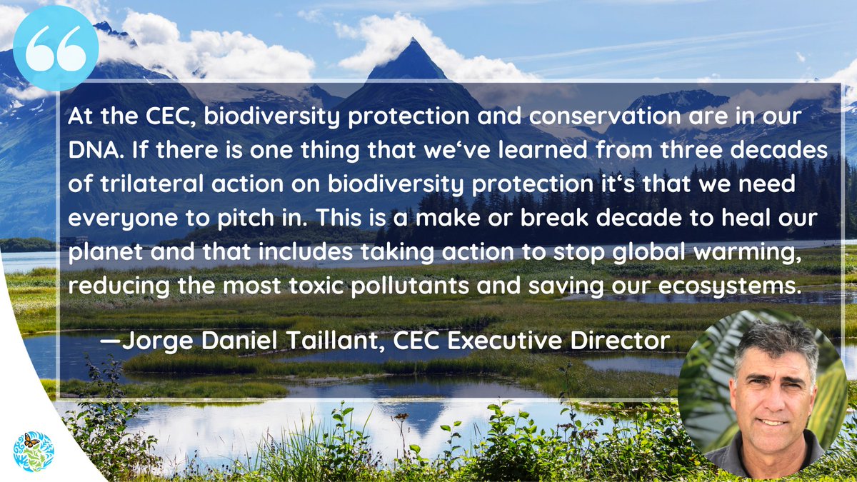 Happy #BiodiversityDay! CEC’s @JDTaillant urges everyone to #BePartOfThePlan 🌱🍄🦋🐬🐝 'This is a make-or-break decade to heal our planet & that includes taking action to stop #GlobalWarming' ⏳ 🌡️🌎 Learn about our #biodiversity work: 👉cec.org/topics/