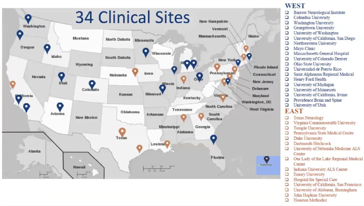⬇️Watch NEALS webinar about ALL-ALS biorepository & natural history study that will speed up drug development. ENCOURAGE EVERYONE to participate! neals.org/people-living-… TRIAL GAME PLAN: 🔹34 trial sites in US + Puerto Rico 🔹Study will start enrolling later this summer