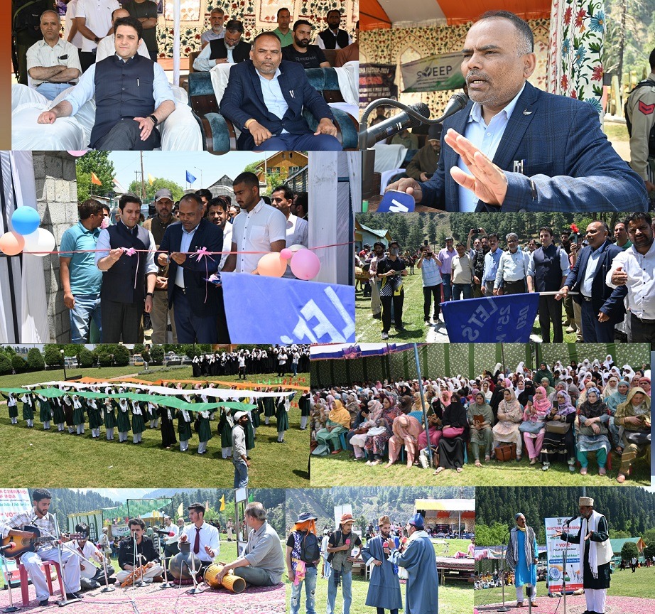 Chief Electoral Officer (CEO) J&K, Sh. P.K. Pole, presided over a large-scale Systematic Voters' Education and Electoral Participation (SVEEP) program at Aharbal, Kulgam. He stressed the significance of voter participation in the democratic process and urged attendees to become
