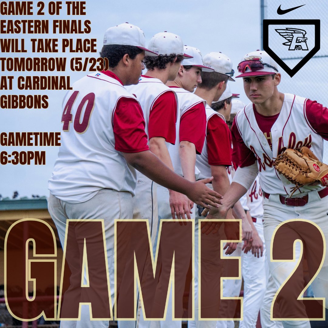 The Eagles head to Cardinal Gibbons tomorrow for a 6:30 start time! #wingsup #weknow #nofear