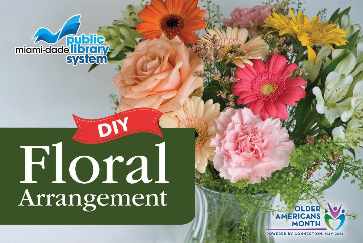 Create a fresh floral arrangement to adorn your home or give as a gift! Learn how at the North Central Branch Library on Saturday, May 25 at 1 p.m. Register at spr.ly/6010dL6d6. #OlderAmericansMonth
