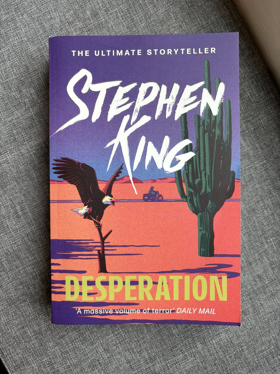 I’m a third of the way through Desperation and it’s so terrifying I’ve had to stop reading it in bed 🙈 <a href="/StephenKing/">Stephen King</a>