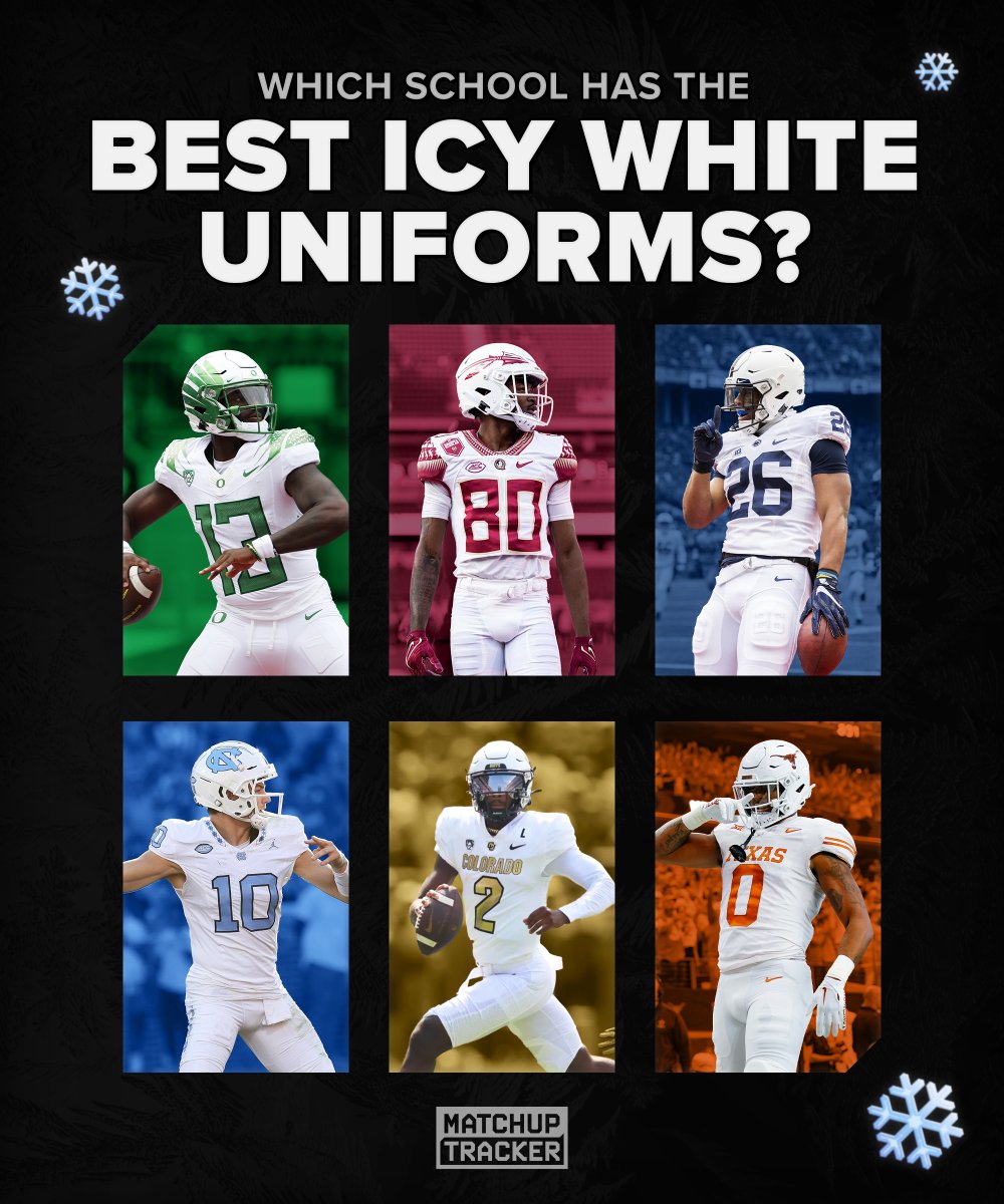 Which school has the BEST icy white uniforms in college football? 🥶