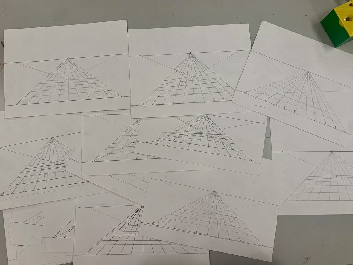 3rd grade #memupton Ss learned how to use #1pointperspective. I have to tell you, I’m blown away by how well they did. #itainteasy #MURSDvisualart