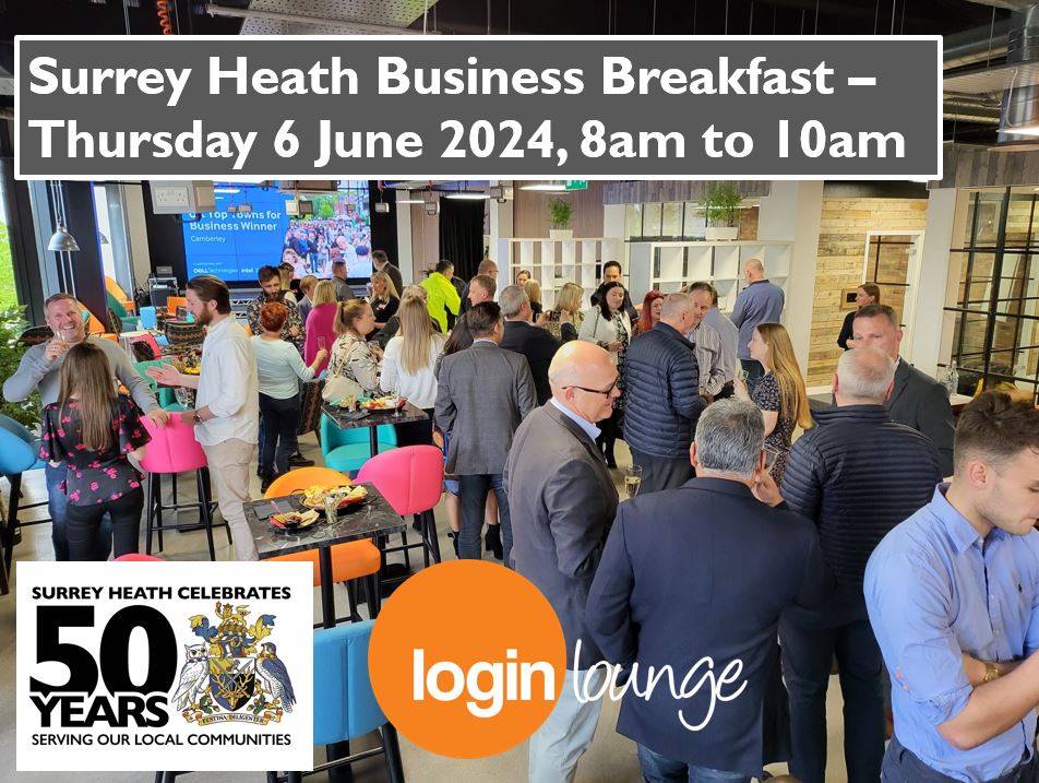 📣Calling all businesses in Surrey Heath Surrey Heath Business Breakfast taking place on 6 June, 8am to 10am at @LoginLounge #Camberley Hear from Gordon Murray Automobiles @PlanetGMA and network with other businesses. Sign up today➡️ lnkd.in/ec-J4cKE