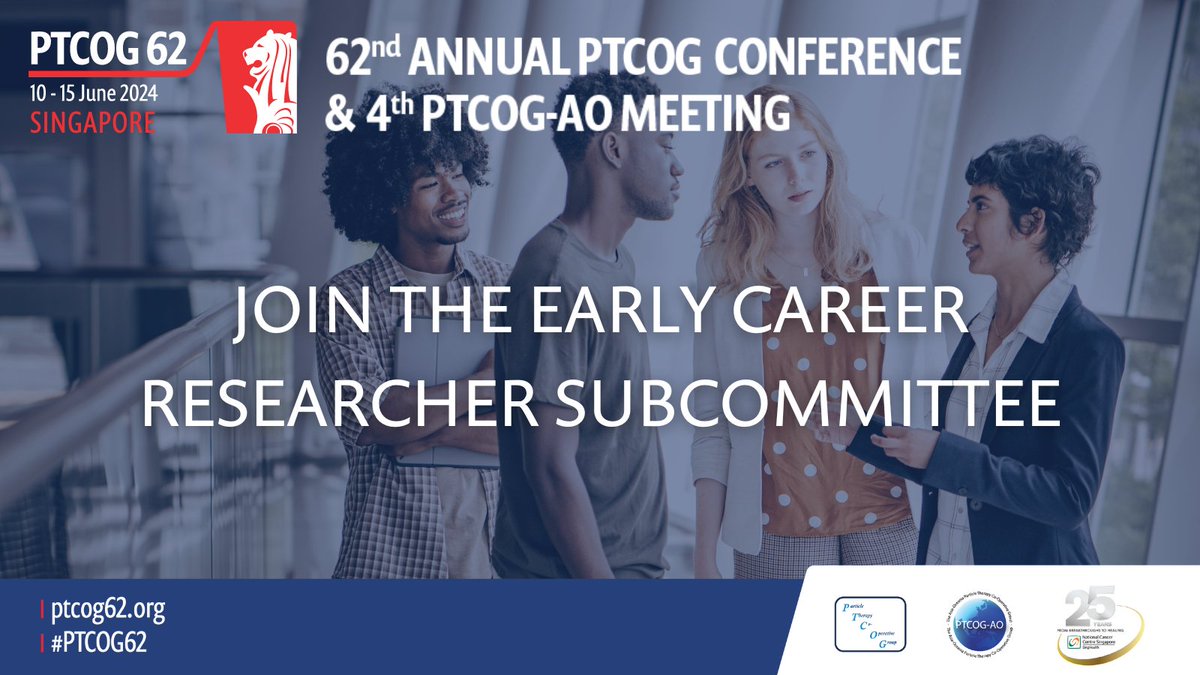 Join us in our mission to address the unique needs of those navigating their early careers in particle therapy, and to provide a platform for growth and development at #PTCOG62!

🔗 Join the Early Career Researchers Subcommittee: bit.ly/3URupCb

#ParticleTherapy #RadOnc