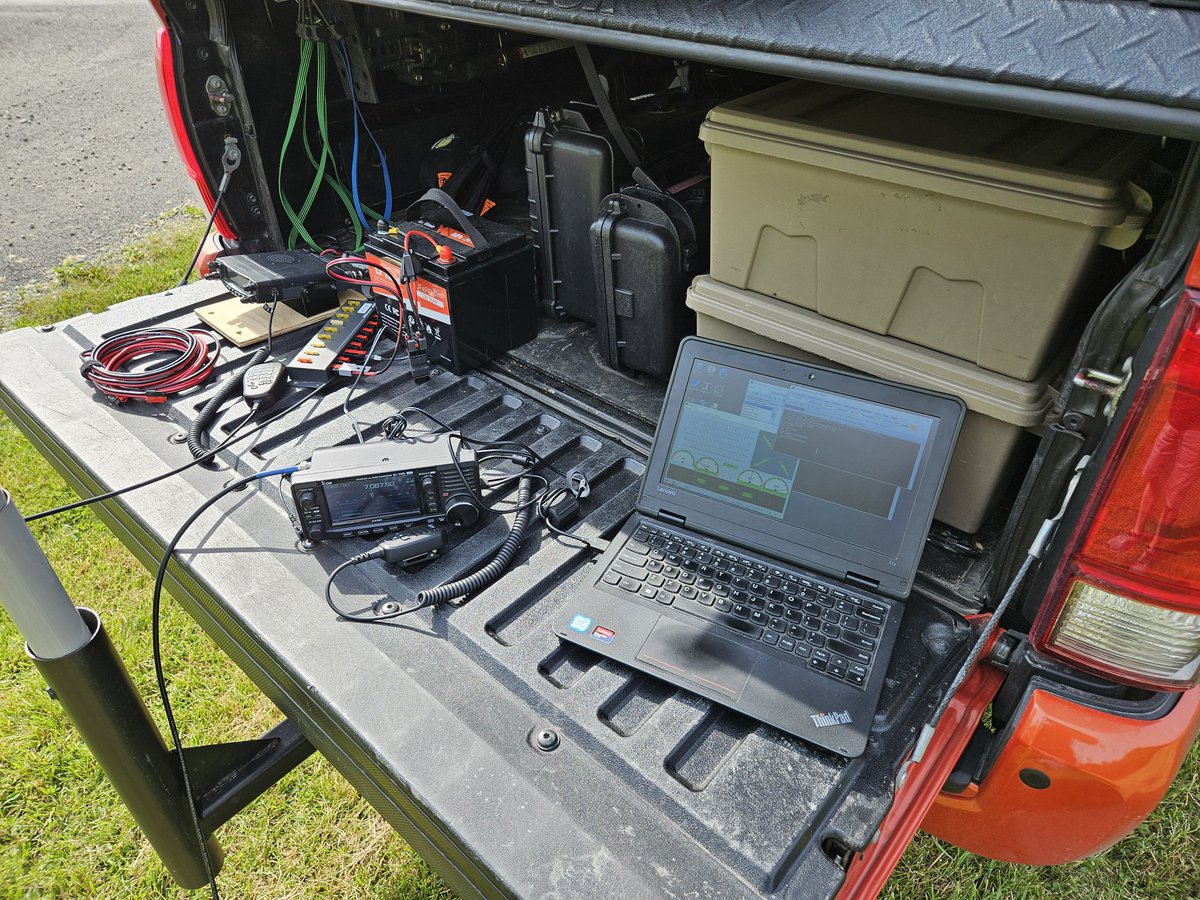 Setup at Red Cross shelter for national mass care exercise. Successful directed comms.  Voice #winlink #auxcomm #hamradio #ARES #fieldradio