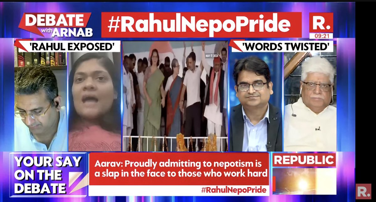#RahulNepoPride | This is a clear case of entitlement - he still believes in a feudal system that what belonged to his grandmother and father also belongs to him: Rashmi Samant (@RashmiDVS), Author & Activist The Debate on #SuperprimetimeMax with Arnab is now #LIVE, on-air, and