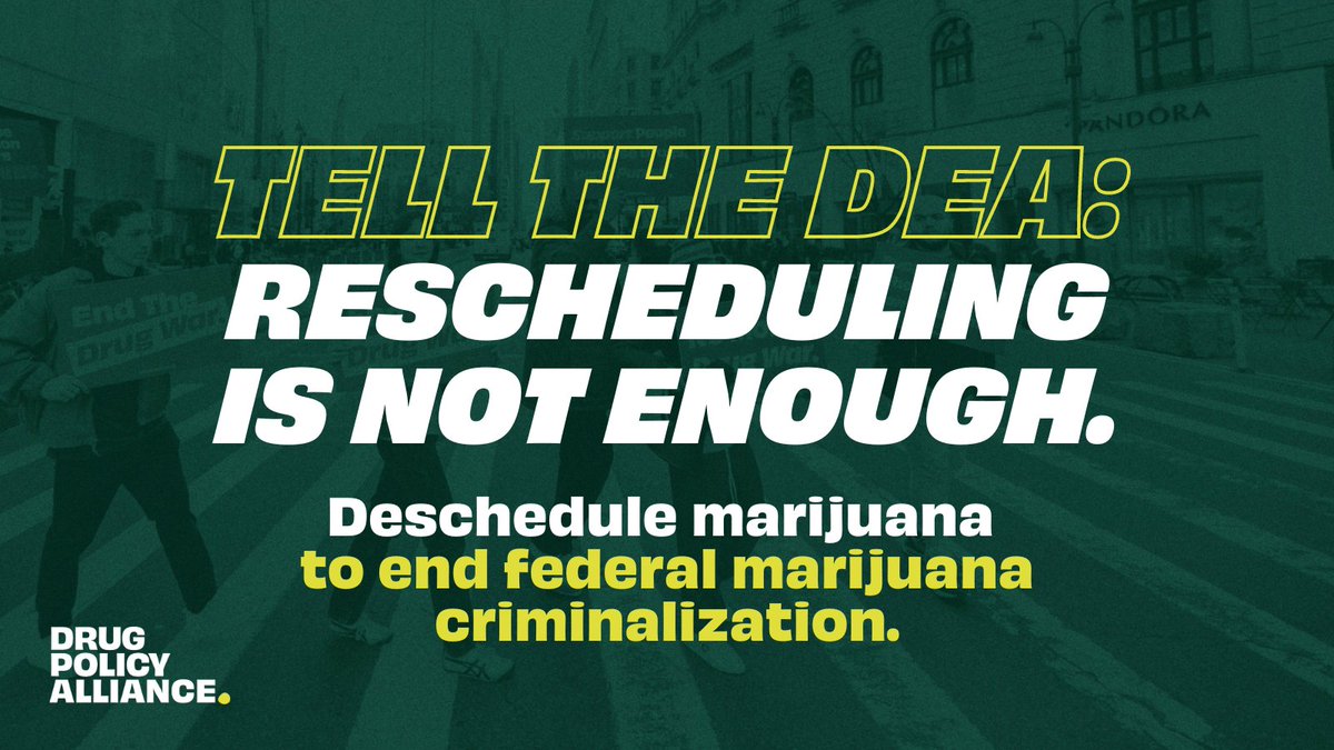 The White House JUST opened public comment on proposed changes to federal marijuana laws. We have a tool to help you make your voice heard. Tell the Biden Admin our communities deserve more than rescheduling—we demand an end to federal criminalization⬇️ engage.drugpolicy.org/secure/tell-bi…