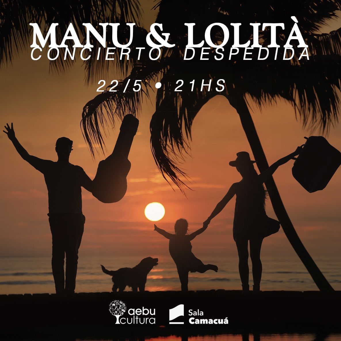 Manu y Lolitá es el proyecto de la pareja argentina que entre aventuras por el mundo llegan a la Sala nuevamente para compartir sus experiencias en música.

🗓️ miércoles 22 mayo 
⏰ 21:00
🎫 en venta por <a href="/RedTicketsUY/">RedTickets Uruguay</a> 
🏷️ 2x1 #ComunidadAebu <a href="/Aebu_Uruguay/">AEBU</a>