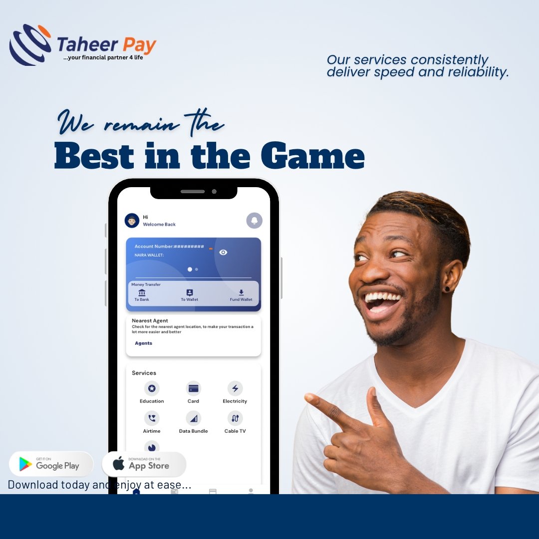 Stay ahead with Taheer Pay! Experience unmatched speed and reliability with every transaction. We remain the best in the game. #TaheerPay #FastAndReliable