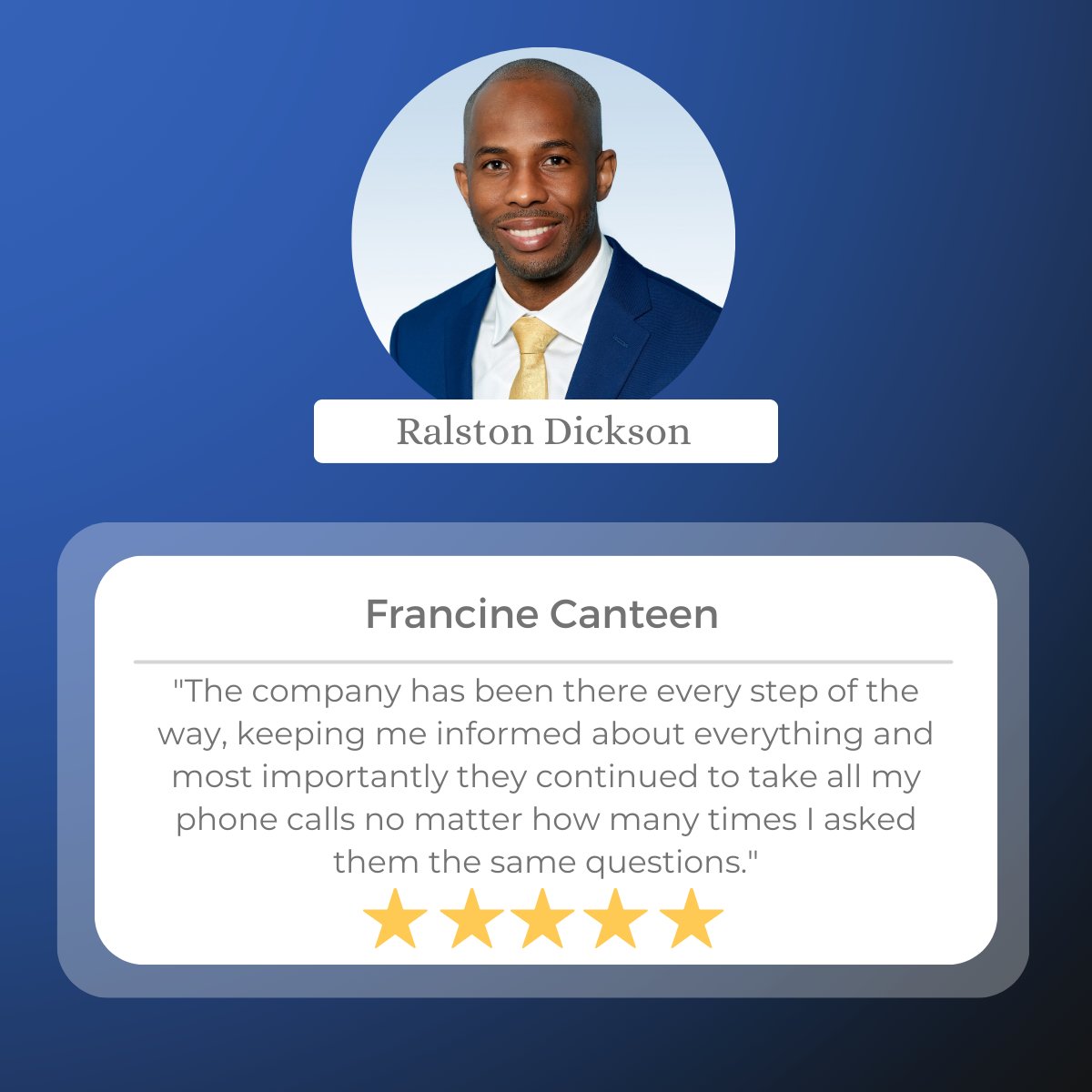 We were so delighted to receive this Google Review!
Thank you, Francine. We are so glad we were able to help you.

Francine’s Review:
.
.
.
.
#InjuryAttorney #PersonalInjuryLawyer #PersonalInjuryAttorney #ClientReview #ClientTestimonial