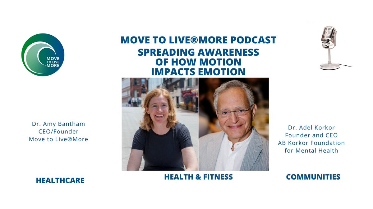 //Listen to a #podcast with CEO/Founder @AmyBantham and @kokorfdn Dr. Adel Korkor #mentalhealth #mentalhealthcare #physicalactivity movetolivemore.com/podcast/spread…