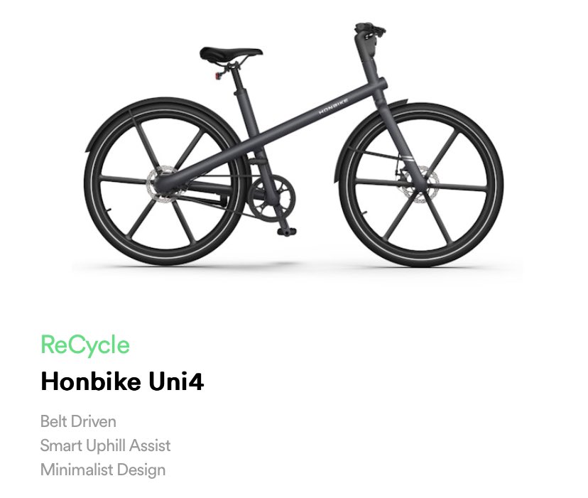 Our ReCycles, including this funky Honbike, are previously ridden high-quality e-bikes at an excellent price point. Check out the full range 
blike.co.uk/recycle