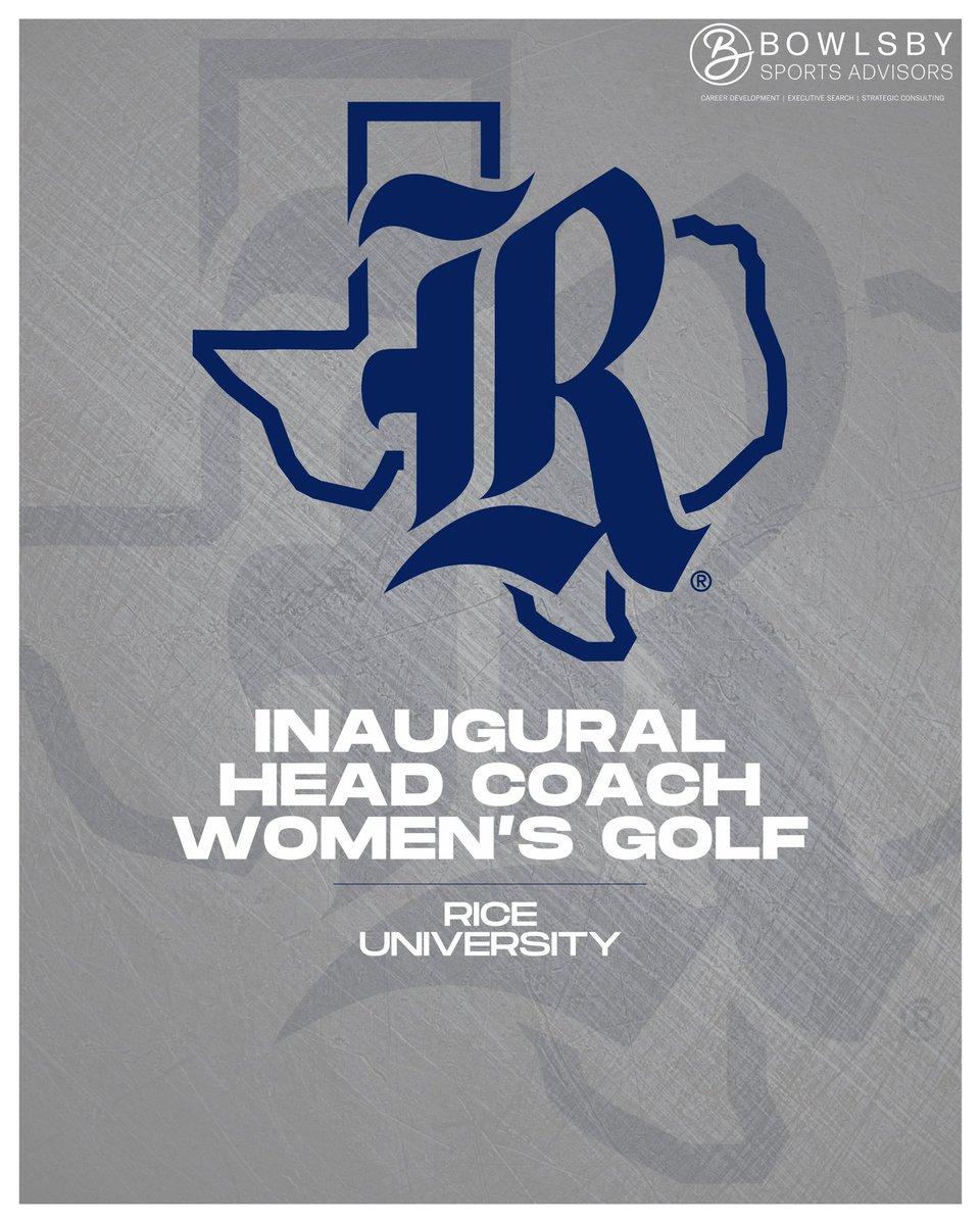We are honored and excited to partner with @tmcclelland and @RiceAthletics on their inaugural Head Women’s Golf Coach search. The position was made possible through great institutional alignment and a transformational $5-million gift by former Rice basketball student-athlete,