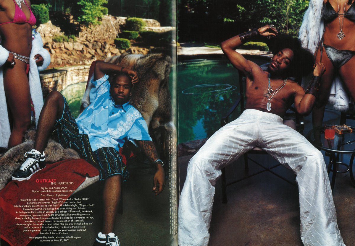 Today in 2001, OutKast is photographed by Annie Leibovitz in Atlanta for Vanity Fair