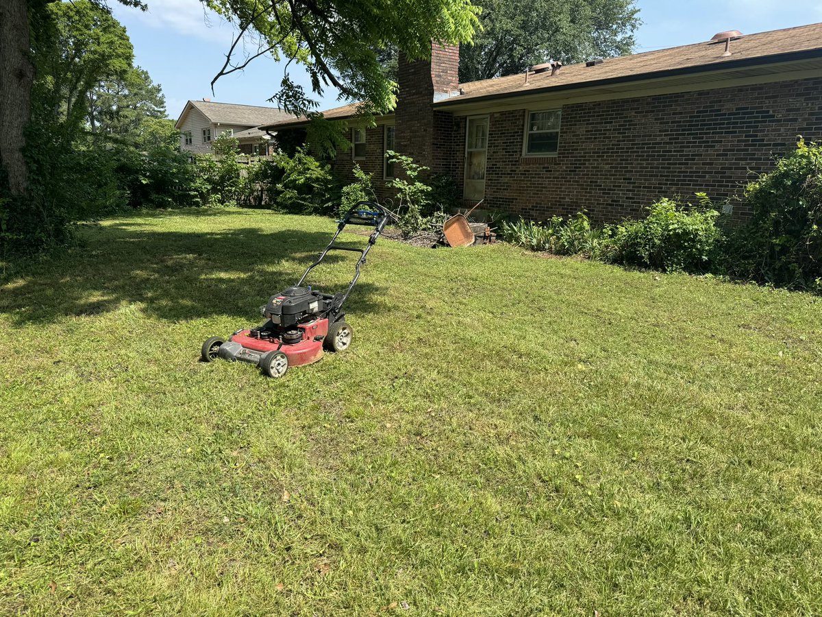 This morning, I had the pleasure of mowing Mr. Charles' lawn. He recently reached out for help with his overgrown backyard. I'm glad I could brighten his day. Making a difference, one lawn at a time.