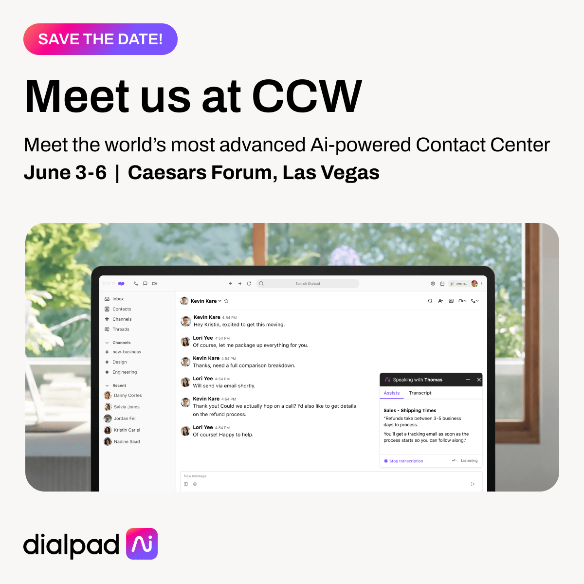 🎰 Attending #CCWVegas? Let's connect at the event to revolutionize your customer experience. Book a meeting with our product experts here: bit.ly/4ajAZHb