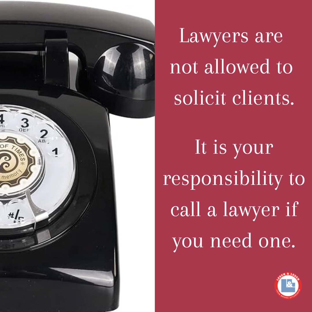 Ring, ring, ring…📞 Who is it?🤔
Not a lawyer.🙅🏼💼

In order to protect vulnerable people after obtaining an injury, it is unethical for lawyers to reach out to you. This rule makes it your responsibility to contact a lawyer yourself after an accident occurs.🫵🏻‍📲