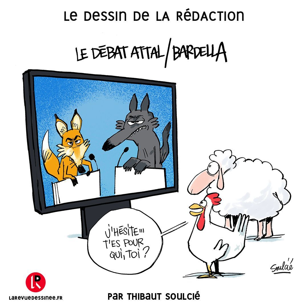 J'entends le loup, le renard et... Le dessin de la semaine par Thibaut Soulcié