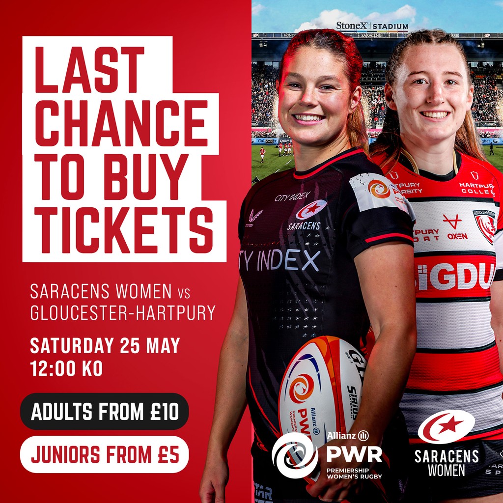 There's still time to secure your seat for the 𝗖𝗹𝗮𝘀𝗵 𝗼𝗳 𝗖𝗵𝗮𝗺𝗽𝗶𝗼𝗻𝘀 on Saturday.👇️ 🎟️: bit.ly/4asFGPN #YourSaracens💫