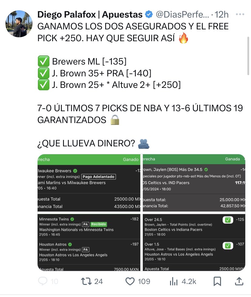 fordsai__'s tweet photo. Jugadas premium de Palafox y Pick garantizado Enviado al VIP, no te quedes fuera de Mayo por solo $50 pesos manda mensaje 🦦 https://t.co/B6MXfNKLLw