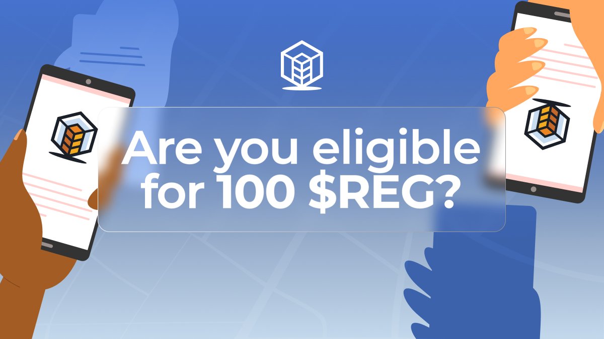 Want to know if you are eligible for the $REG Genesis Airdrop? 🪂

If you interacted with @RealTPlatform in the last 5 years, you might be!

🔹Snapshot taken on April 17th, 2024 
🔹Each eligible wallet gets 100 $REG 

Claim within a month or they return to the DAO treasury!💰