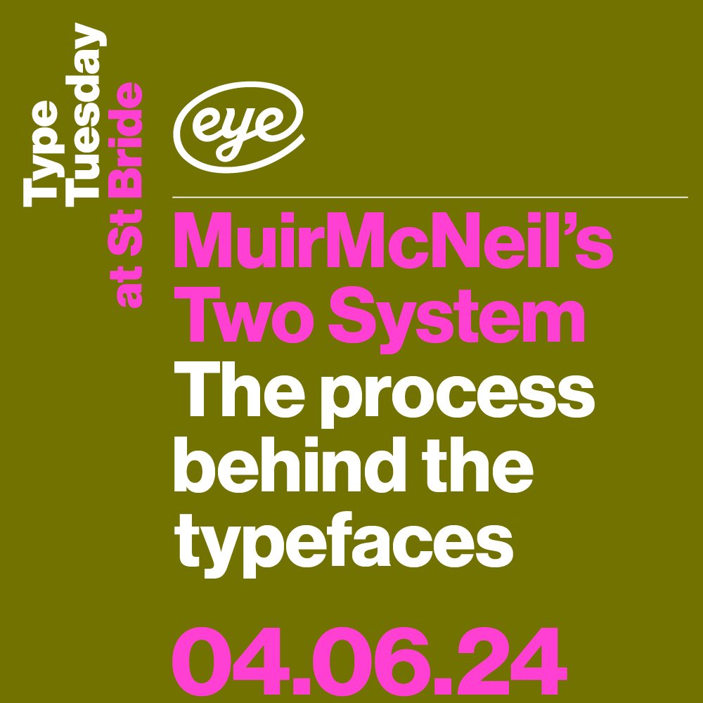 eyemagazine's tweet image. Come to #TypeTuesday on 4 June. 
bit.ly/TypeTuesdayMMcN