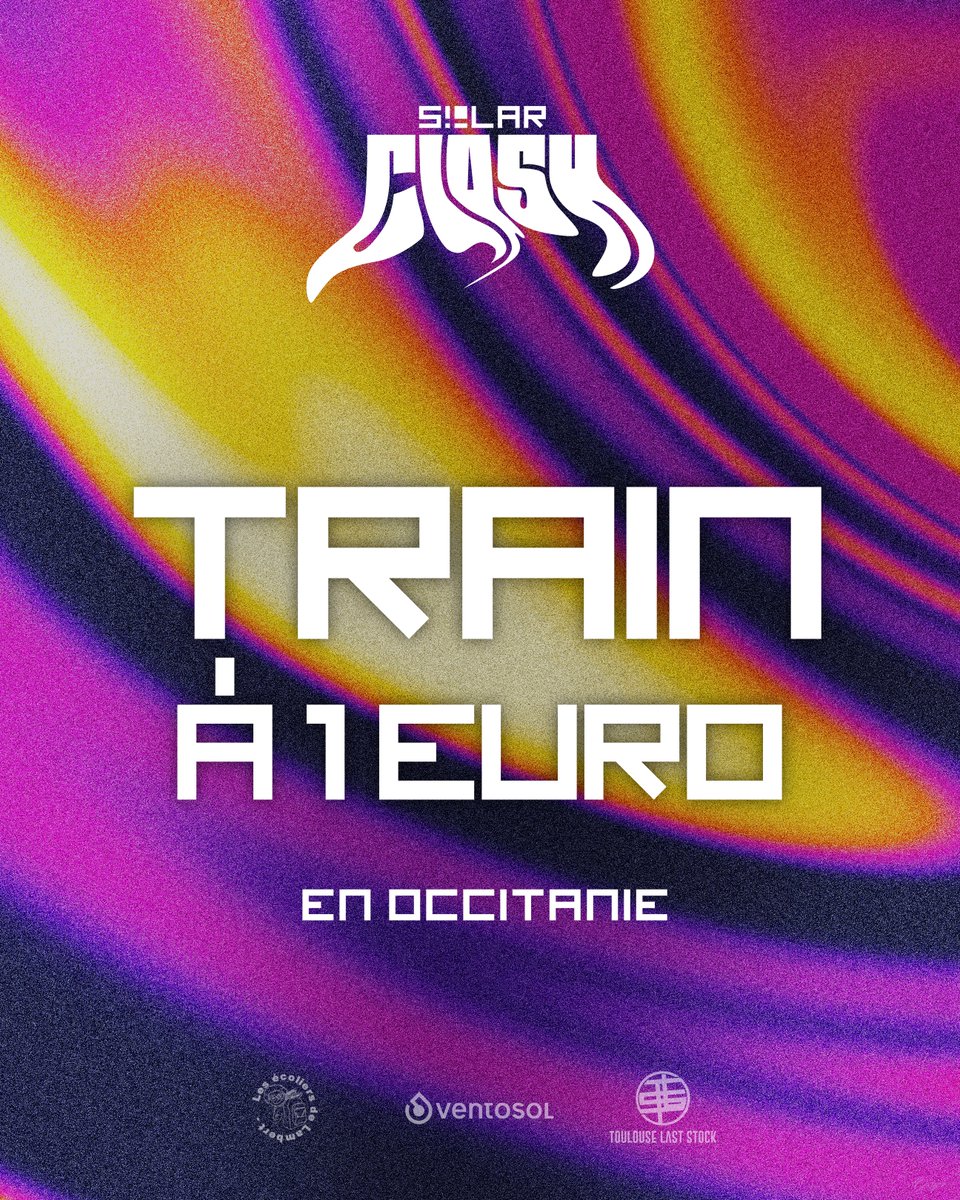 ☀️ SOLAR CLASH ☀️

Profitez des trains à 1€ dans toute l'Occitanie le weekend du 1er juin pour venir à Solar Clash ! 🚆

Nous avons atteint plus de la moitié des inscriptions, venez nous rejoindre ! 👋