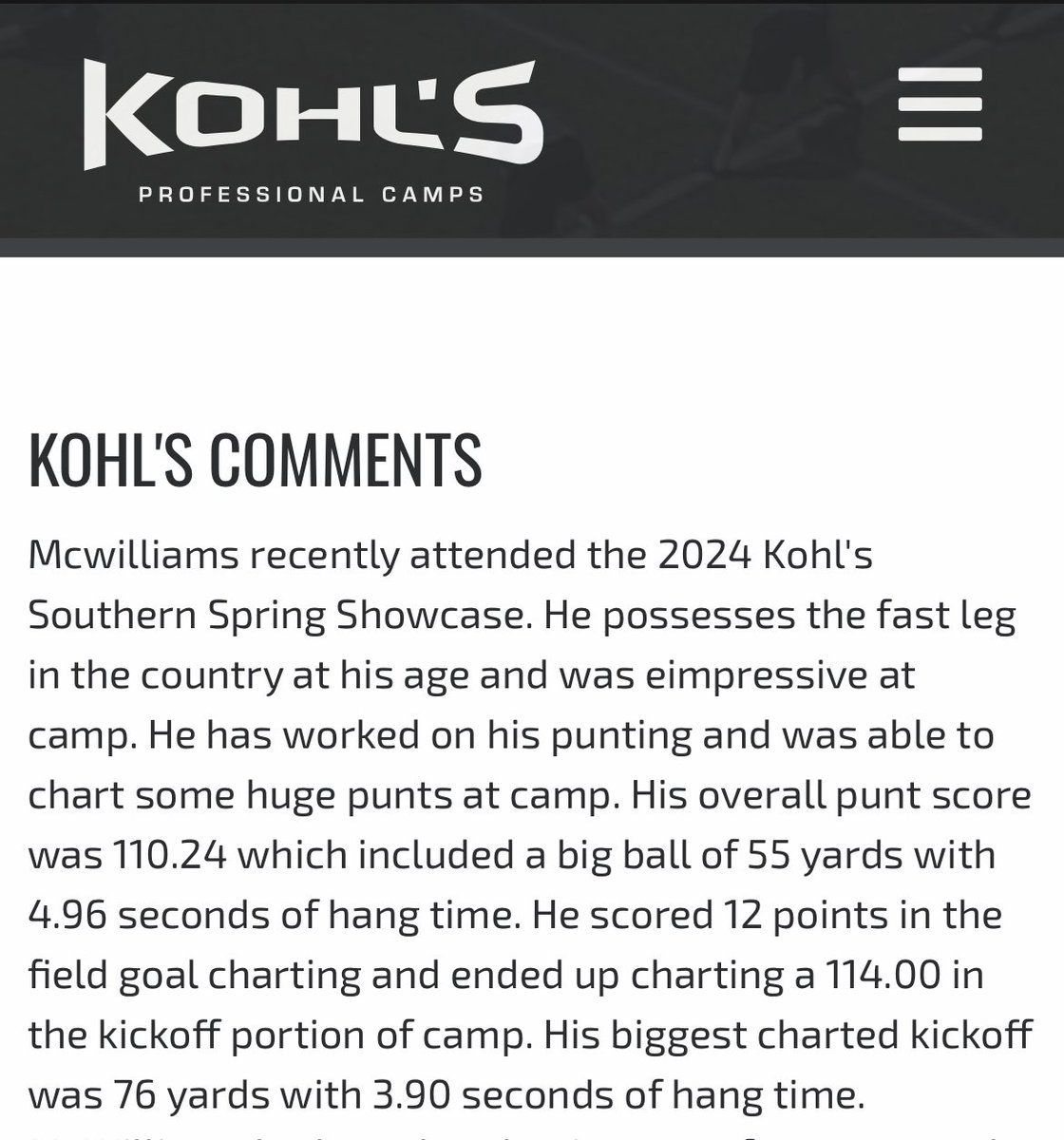 After a great performance at the spring showcase, I am blessed and honored to be a 5⭐️kicker the #2 kicker in the nation and a 5⭐️ punter the  #1 punter in the nation. Thank you to all my coaches who have gotten me to this point.

<a href="/Coach_Radke/">Luke Radke</a> <a href="/CoachGiugliano/">Anthony Giugliano</a> <a href="/KohlsKicking/">Kohl's Kicking Camps</a>