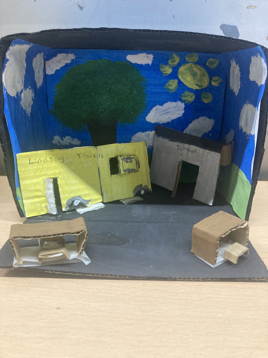 BBExpArts's tweet photo. SO IMPRESSED with the model box sets I S3 have been working on in drama! They have based these on Our Day Out by Willy Russell! Aren’t they amazing? #impressed #groundplans #excellence #creative 🚌 🏫 🎭 @Bellbaxter_HS https://t.co/ZBcTLmYllU