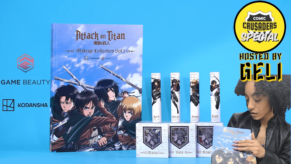 ComicCrusaders's tweet image. Hang out w/Honorary Crusader, #Geli (@missgelicx), as she reviews the #AttackOnTitan #MakeupCollection Vol. 1 by #GameBeauty (@gamebeauty) &amp;amp; #Kodansha (@KODANSHA_EN). Tune in and check out this great set and more..... youtu.be/kd9ZuVO7u5Y