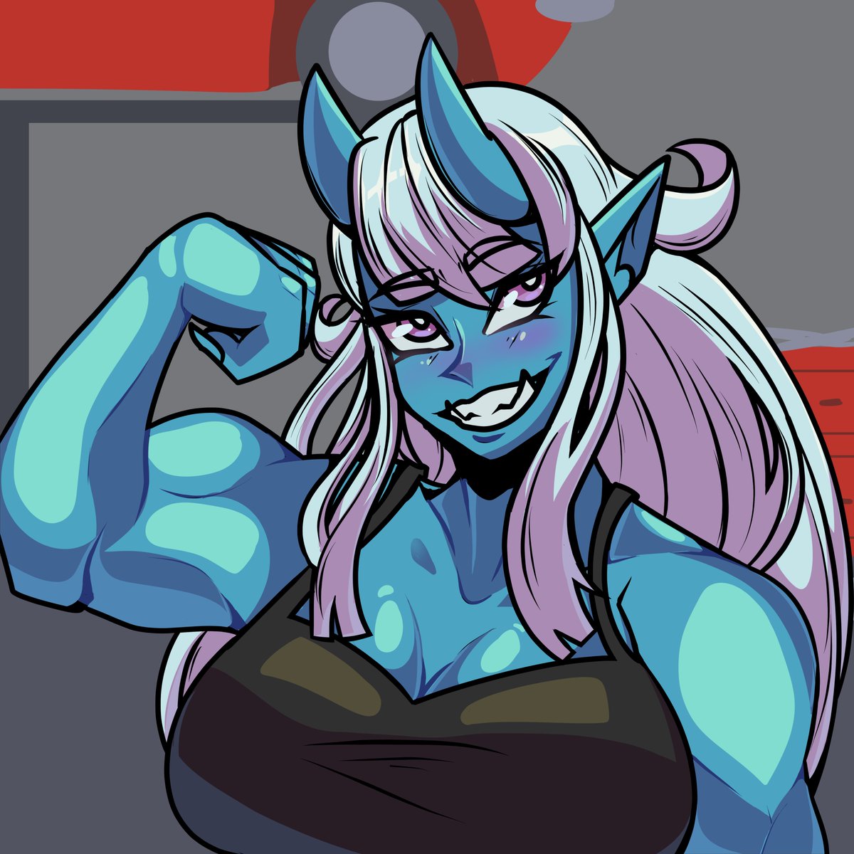 Mothscythe's tweet photo. Pinche vida de adulto no me deja dibujar mas TnT #onigirl #blueoni https://t.co/AjJ8WBE8kM