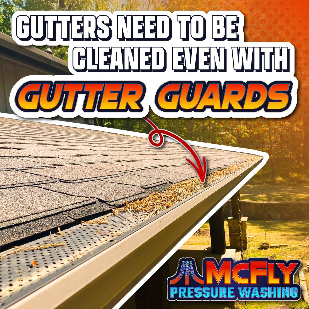 McFlyCleaning's tweet photo. Even if you have gutter guards, you may still need your gutters cleaned! Call McFly for an affordable quote today! 903-738-8090
 
#mcflypressurewashing #fullyinsured #satisfactionguaranteed #lettheproshandleit #residentialpressurewashing #guttercleaning #easttexas https://t.co/hTmg0n2lOA