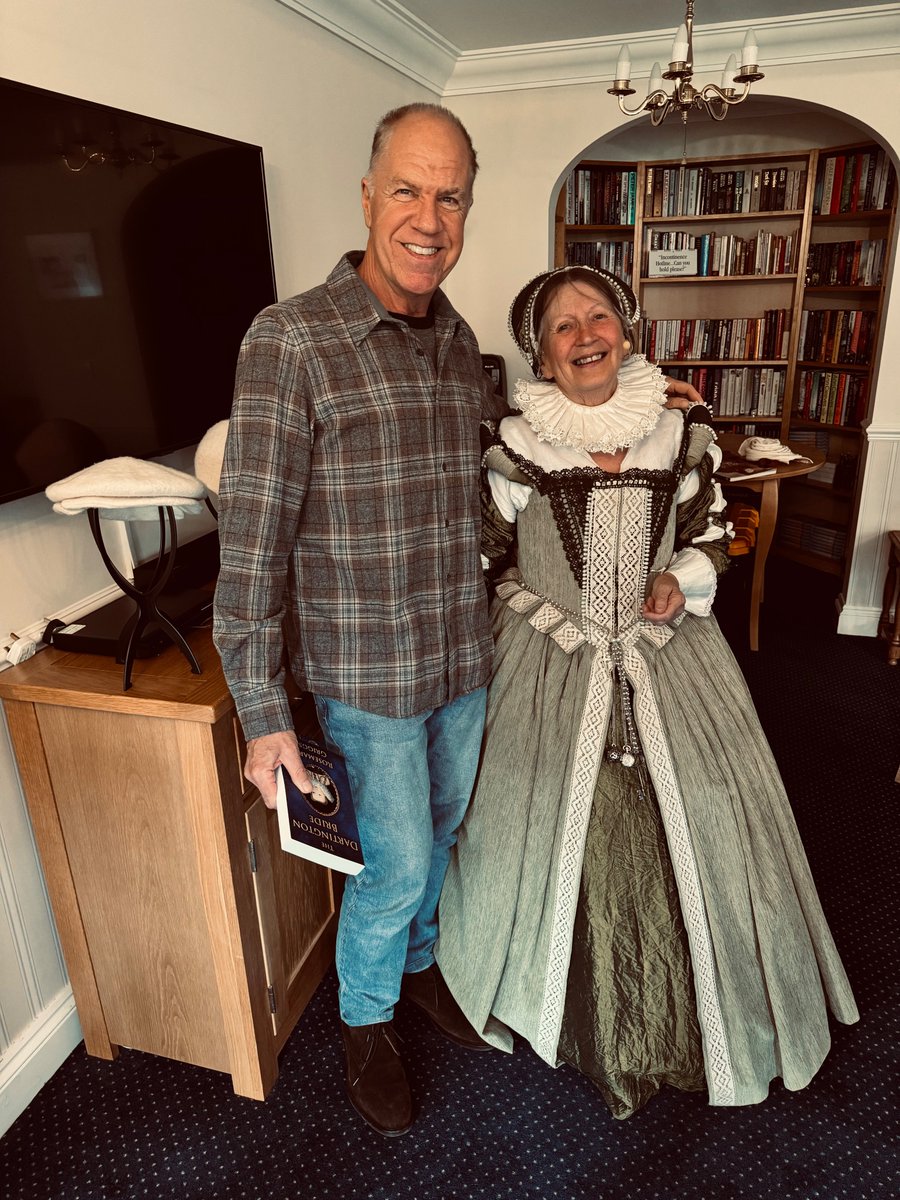 Whisked back to the 16th century by the talent that is @RAGriggsauthor (alias Lady Catherine). Fabulous book event and can't wait to start reading #TheDartingtonBride. (And yes, Rosemary stitched this incredible outfit by hand)