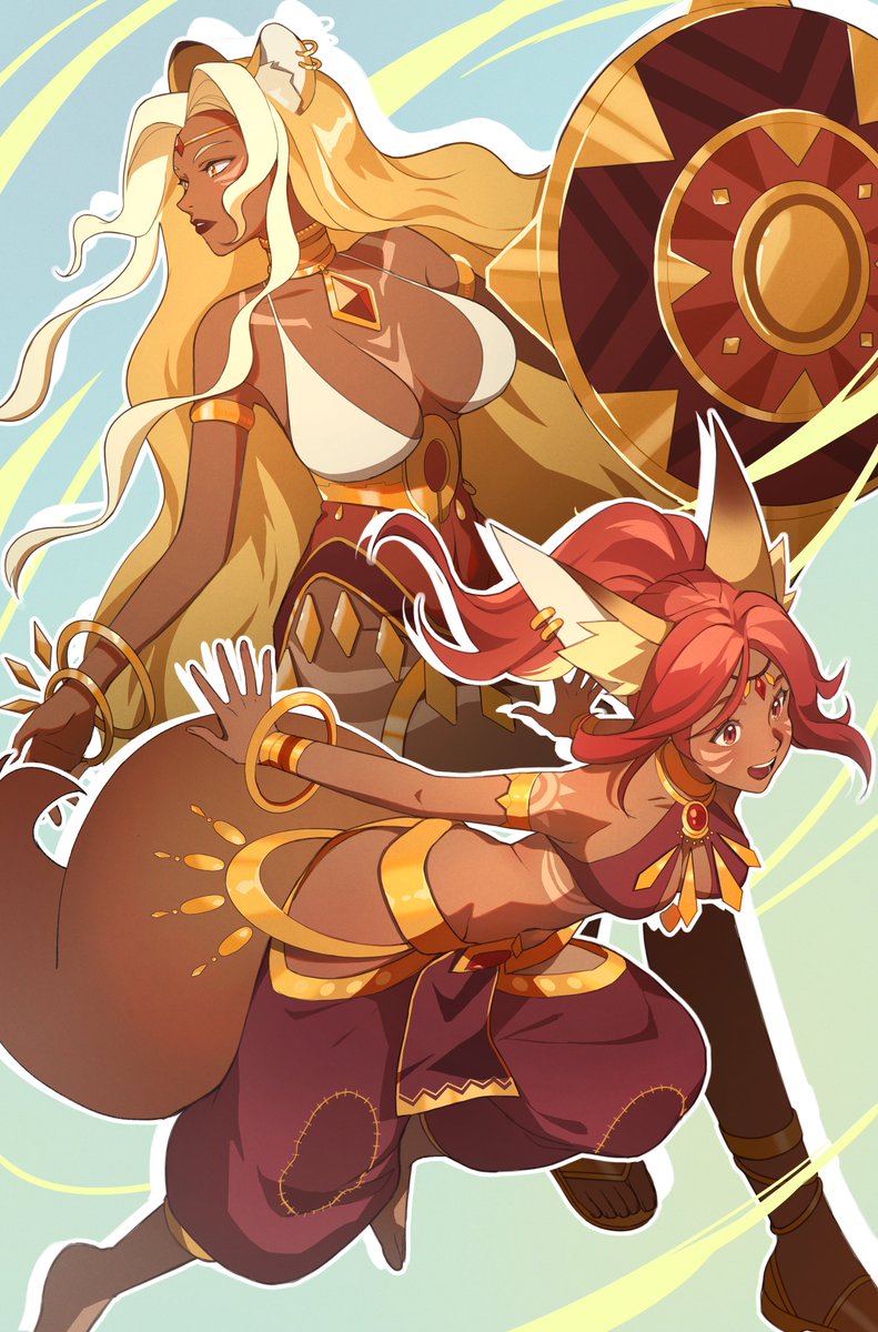 🌵☀️
I got to draw Satrana and Antandra from @AFK_Journey for the new season that’s released called #SongofStrife! 
This season features a desert theme as well as  ✨Creation Fest✨ which is available starting May 12th!
#AFKJourney #EsperiArt