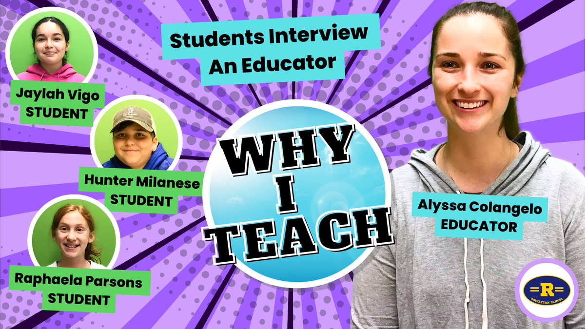@RowaytonES_CT 5th grade students Hunter Milanese, Raphaela Parsons and Jaylah Vigo teamed up to interview math coach Alyssa Colangelo for their contribution to the #WhyITeach campaign. Discover what Hunter, Raphaela and Jaylah learned about Ms. Colangelo! youtu.be/MmGfXpuy-s4