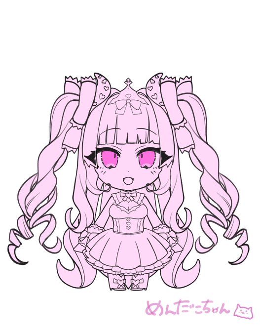 かわいい子のぬり絵っぽく 