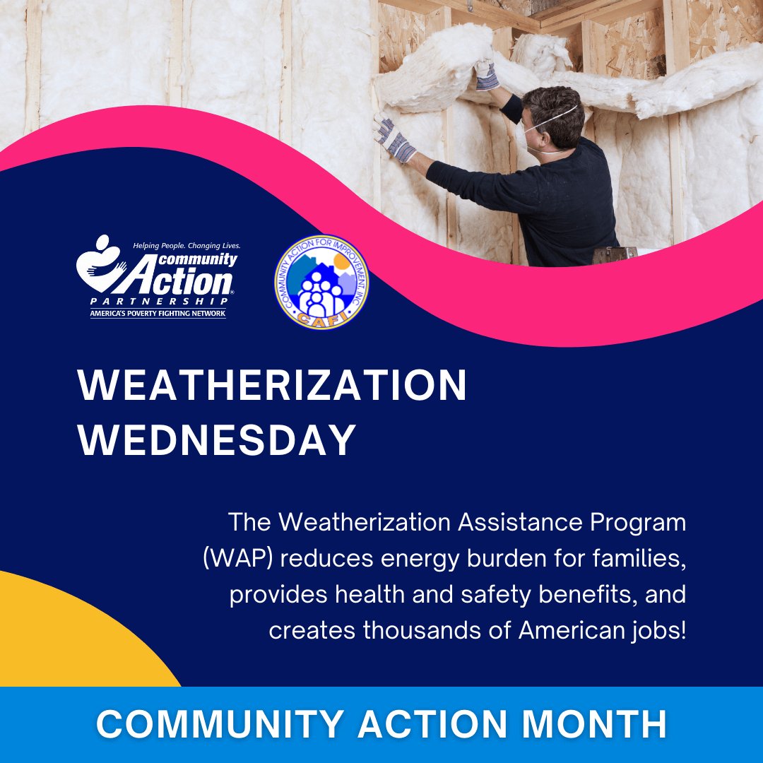 Across the country, more than 500 #CommunityAction Agencies operate a #Weatherization Assistance Program – helping families save money on utilities by making homes more energy efficient. 
#WeatherizationWednesday #CommunityActionMonth