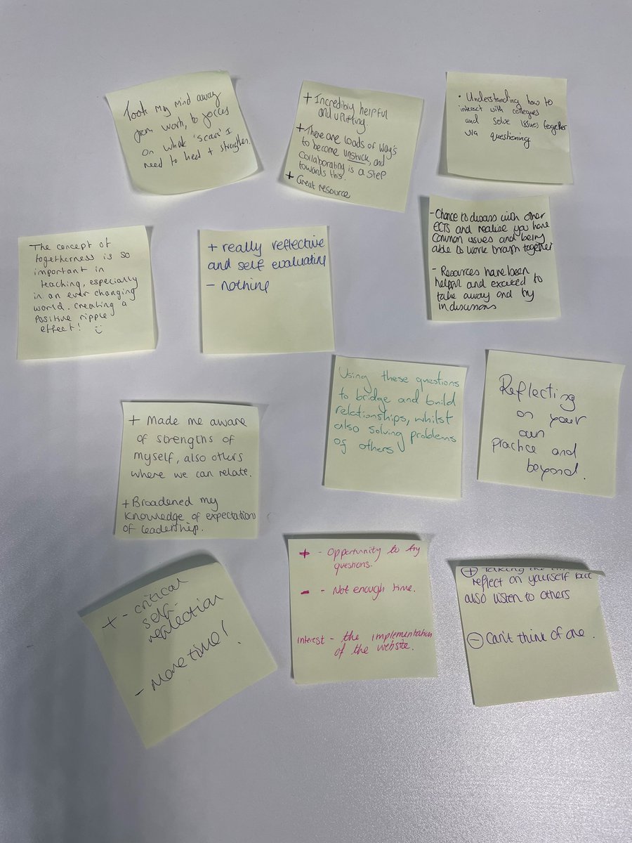 Such a privilege to work with Early Career Teachers today - capturing and sharing their positive experiences and creating space to consider leadership in a complex world. Amazing feedback too 🙏   #rethinkingleadership <a href="/shaunpmcinerney/">Shaun McInerney</a>