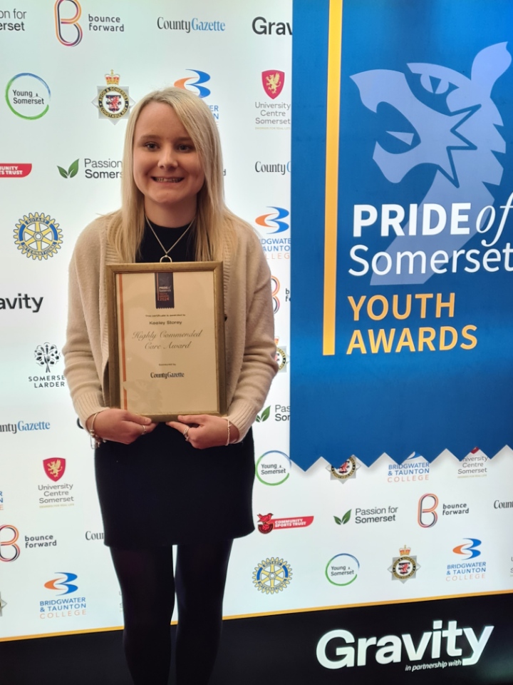 Congratulations to Keeley Storey for her Highly Commended recognition at the Pride of Somerset Youth Awards 2024 ⭐ Keeley was nominated by her manager at Greenhill House as she is 'reliable, dedicated and has a sweet, endearing nature'. Well done Keeley!!  👏 #PrideOfSomerset