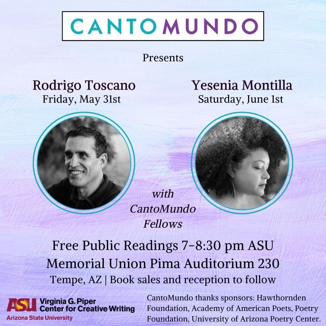 Countdown to CantoMundo! Join @Piper_center to celebrate with gala readings 5/31 & 6/1. With @asuEnglish, @HRC_ASU, @palabras_books. Get your free ticket today.