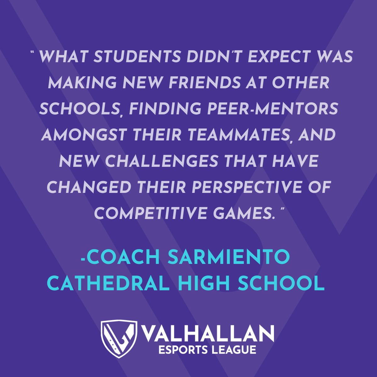 Think esports is just about the games? Think again! 

With VHEL, students are making friends across schools, finding peer mentors, &amp; tackling challenges they wouldn't encounter otherwise.

Ready to level up your school's esports? Let’s make it happen! 

| #VHEL | #EsportsLeague |