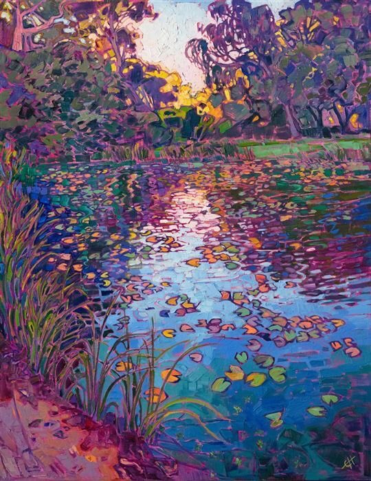 Erin Hanson. I wish I had a pound for every time I’ve posted work by this artist I love her paintings , glowy but restful too. This is delightful. Colours all melting into one another