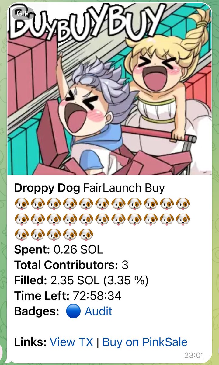 Presale START 🐶🚀<a href="/pinkecosystem/">PinkSale (Pink Ecosystem)</a> 

pinksale.finance/solana/launchp…

🐶 KYC &amp; Audit
Tg: t.me/DroppyDog
Official Site: droppydog.com

#mem #solmem #MemecoinProject