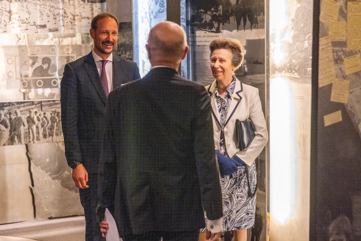 The family ties between the #UKandNorway Royal Families are well known, and today HRH The Princess Royal met her godson HRH Crown Prince Haakon at the Norwegian Resistance Museum.