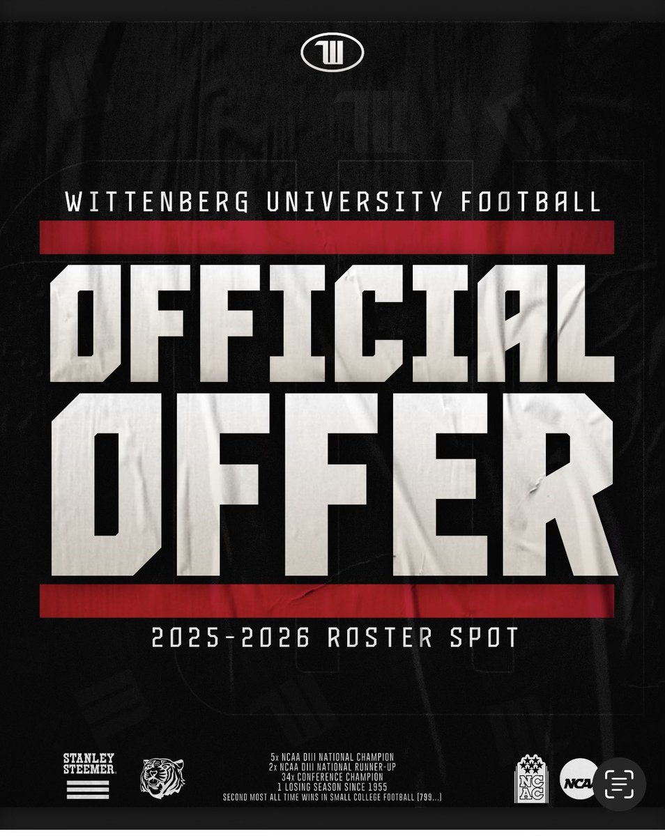 Mikel Walker (@mikelwalker16) on Twitter photo Blessed to receive a offer from Wittenberg University
<a href="/JoeNemith3/">CoachJoeNemith3</a> <a href="/cdavie51/">Clay Davie</a> <a href="/JimCollins_FB/">Jim Collins</a> @WitFootball <a href="/WestlandFB/">Westland Football</a> <a href="/TWilliamson_5/">Trent Williamson</a> <a href="/CoachKK_72/">Coach Kyle Kaiser</a> <a href="/Hopefitness_/">Derick Alexander</a> Blessed to receive a offer from Wittenberg University
<a href="/JoeNemith3/">CoachJoeNemith3</a> <a href="/cdavie51/">Clay Davie</a> <a href="/JimCollins_FB/">Jim Collins</a> @WitFootball <a href="/WestlandFB/">Westland Football</a> <a href="/TWilliamson_5/">Trent Williamson</a> <a href="/CoachKK_72/">Coach Kyle Kaiser</a> <a href="/Hopefitness_/">Derick Alexander</a>