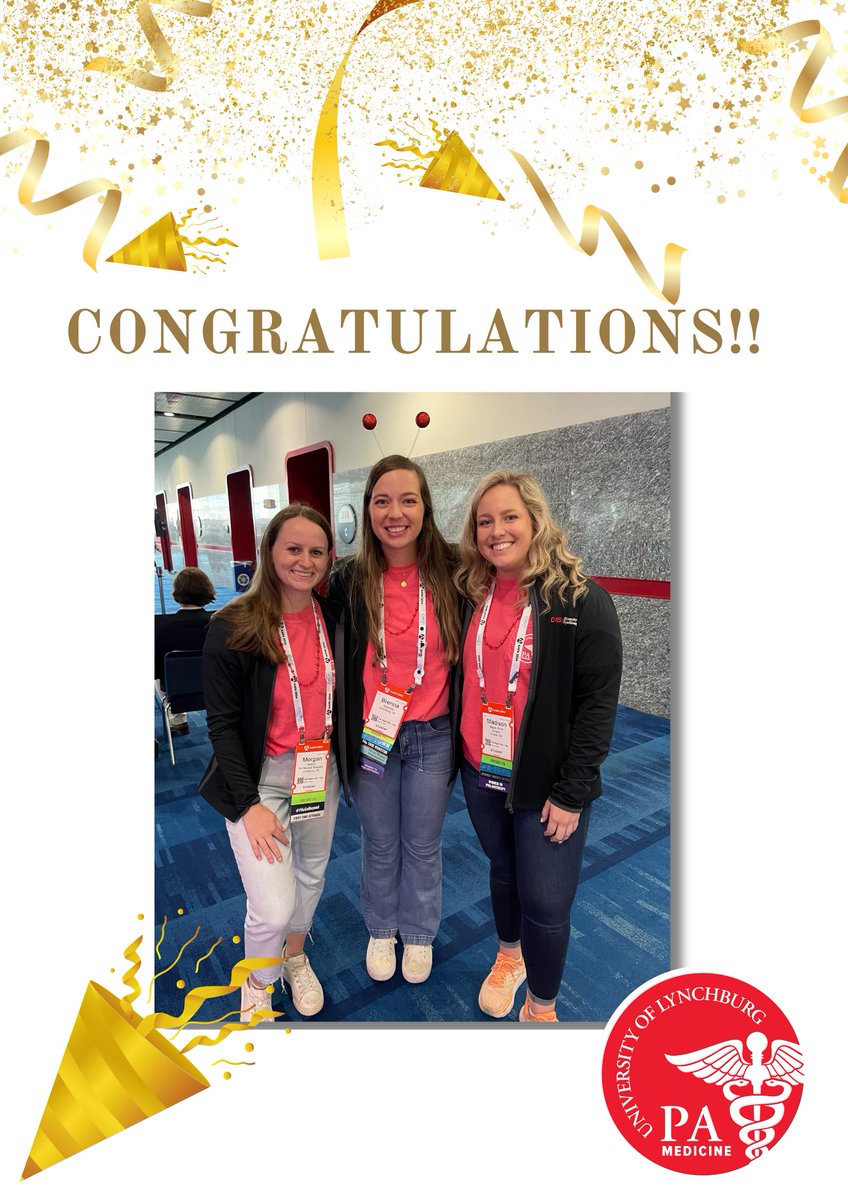 The University of Lynchburg College of Medical Science Master of PA program congratulates our 2024 AAPA Challenge Bowl Team. They placed in the top 24 teams out of 96 PA programs represented at 2024 AAPA Conference in Houston Texas.
#UofL #PAsGoBeyond #AAPA2024 #MPAM